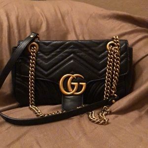 💯 AUTHENTIC GUCCI SMALL MARMONT BLACK